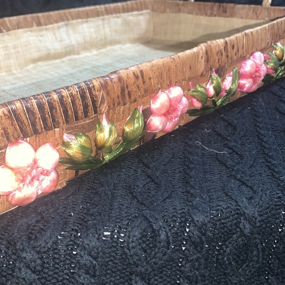 Vintage Woven Pink Floral Pyrex serving tray 15 x 10 1/2 BRAND NEW!!! - Picture 6 of 7